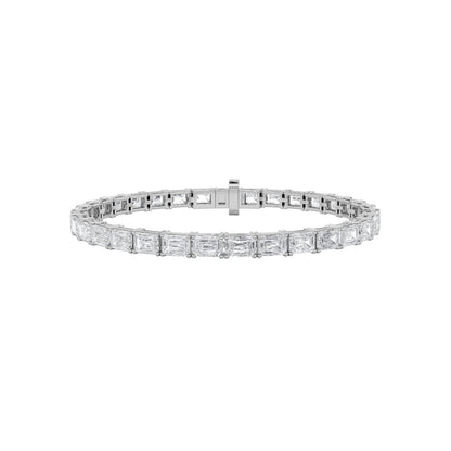 9.75CTW Emerald Lab-Grown Diamond Prong East West Bracelet 39 Stones
