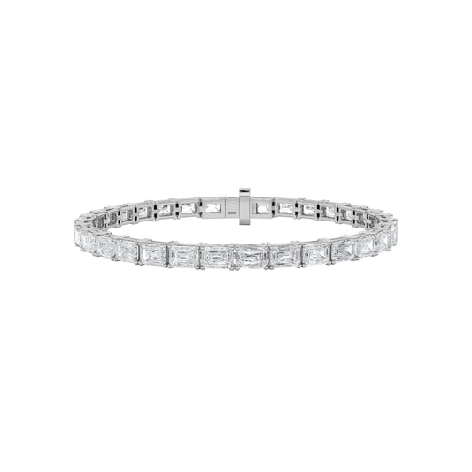 9.75CTW Emerald Lab-Grown Diamond Prong East West Bracelet 39 Stones