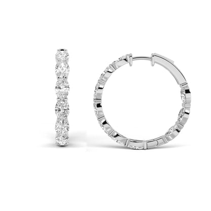 7CTW Oval Lab-Grown Diamond Inside Out Hoop Earrings 20 Stones