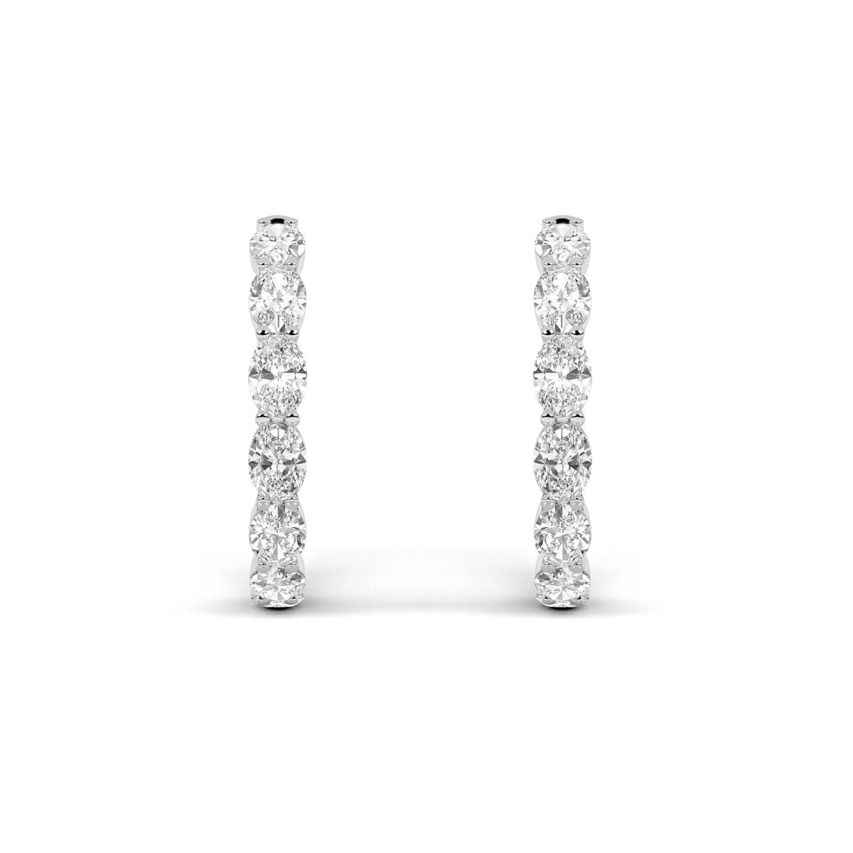 7CTW Oval Lab-Grown Diamond Inside Out Hoop Earrings 20 Stones
