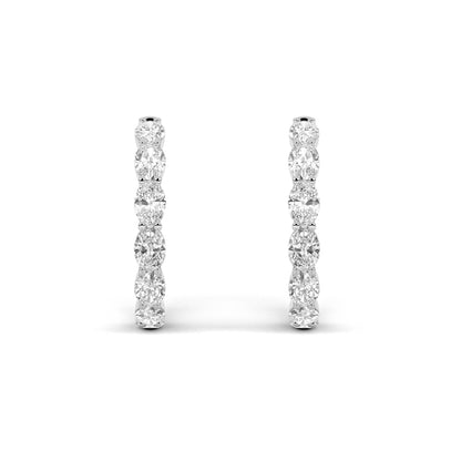 7CTW Oval Lab-Grown Diamond Inside Out Hoop Earrings 20 Stones