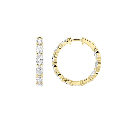 7CTW Oval Lab-Grown Diamond Inside Out Hoop Earrings 20 Stones