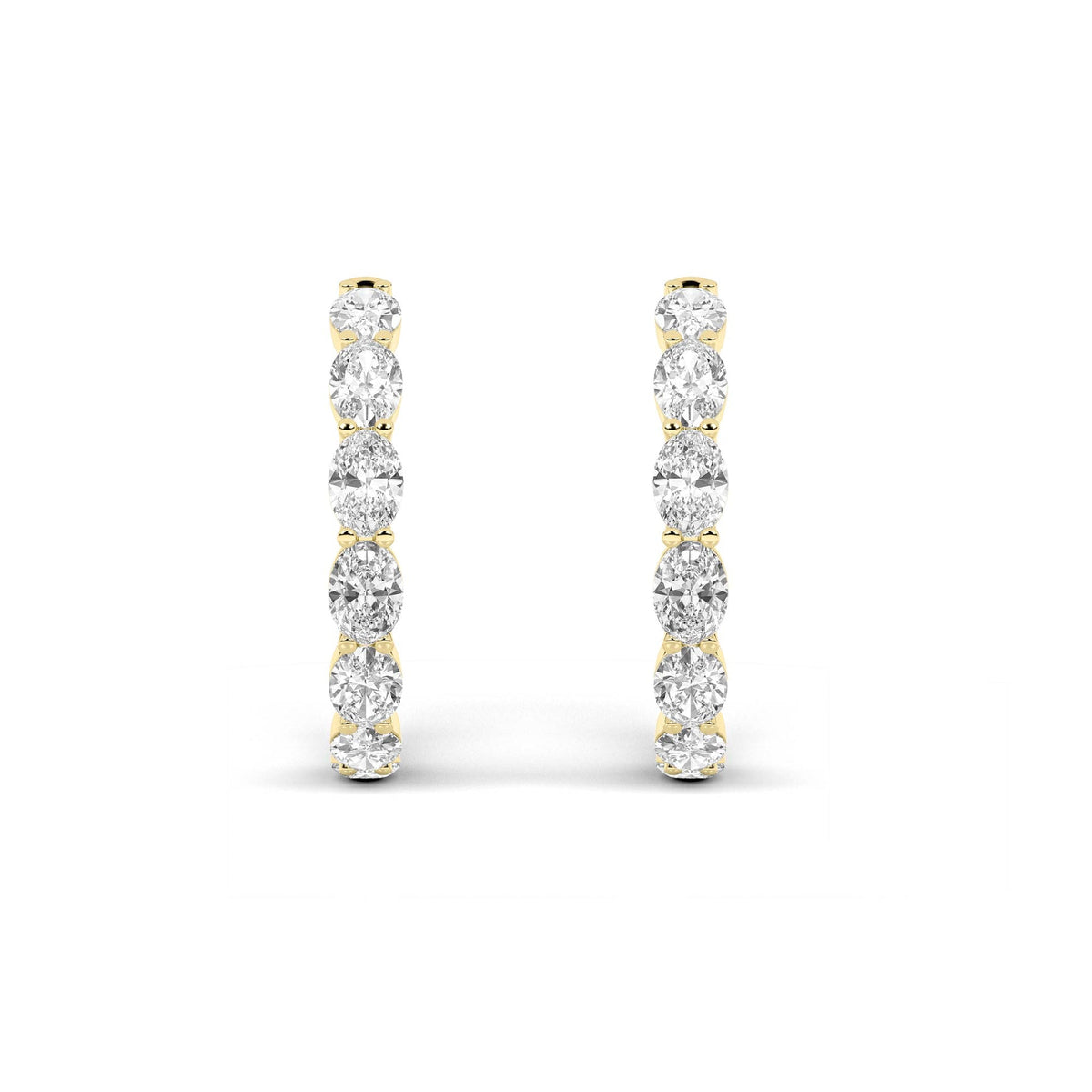 7CTW Oval Lab-Grown Diamond Inside Out Hoop Earrings 20 Stones