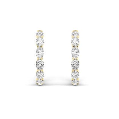 7CTW Oval Lab-Grown Diamond Inside Out Hoop Earrings 20 Stones