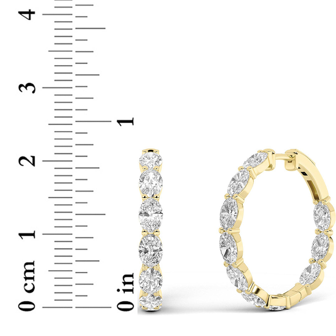 7CTW Oval Lab-Grown Diamond Inside Out Hoop Earrings 20 Stones
