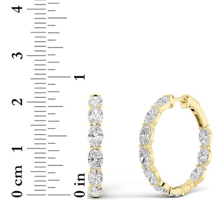 8CTW Oval Lab-Grown Diamond Inside Out Hoop Earrings 20 Stones