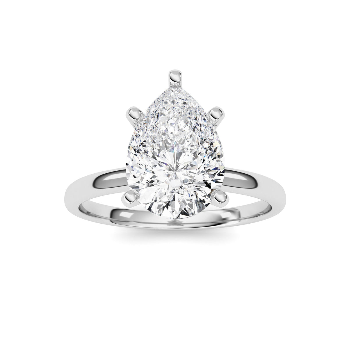 2CTW Pear Lab-Grown Diamond Classic Solitaire Ring 1 Stone
