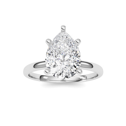2CTW Pear Lab-Grown Diamond Classic Solitaire Ring 1 Stone