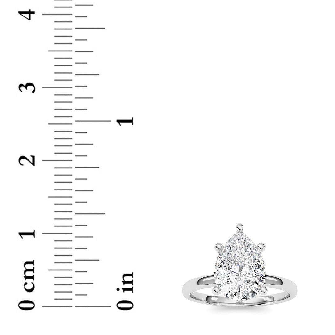 2CTW Pear Lab-Grown Diamond Classic Solitaire Ring 1 Stone