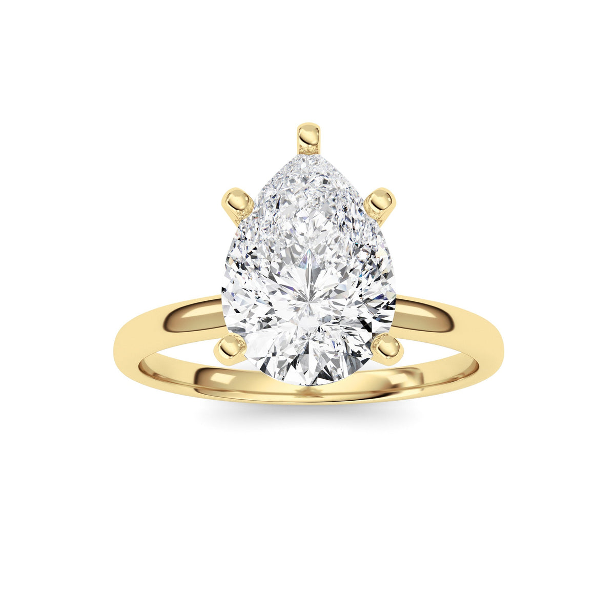 2CTW Pear Lab-Grown Diamond Classic Solitaire Ring 1 Stone