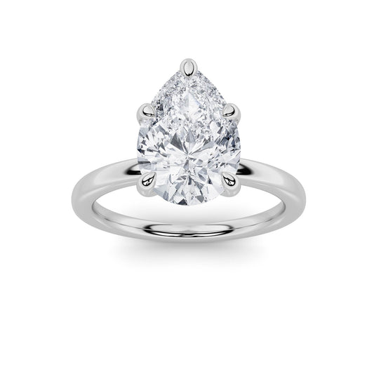 3CTW Pear Lab-Grown Diamond Classic Solitaire Ring 1 Stone