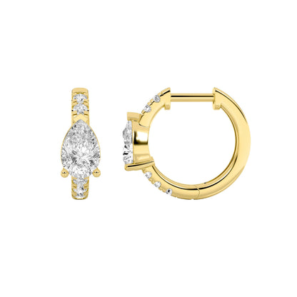 1.5CTW Pear Lab-Grown Diamond Prong Earring 12 Stones