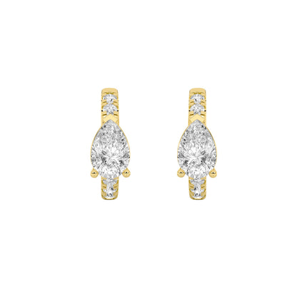 1.5CTW Pear Lab-Grown Diamond Prong Earring 12 Stones