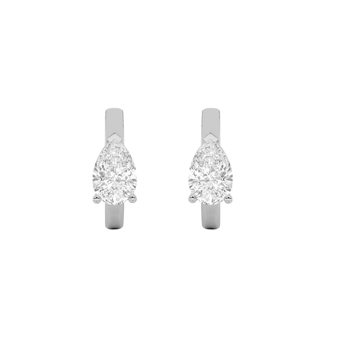 1.5CTW Pear Lab-Grown Diamond Prong Solitaire Huggie Earrings 2 Stones