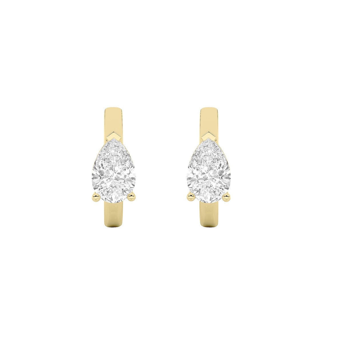 1.5CTW Pear Lab-Grown Diamond Prong Solitaire Huggie Earrings 2 Stones
