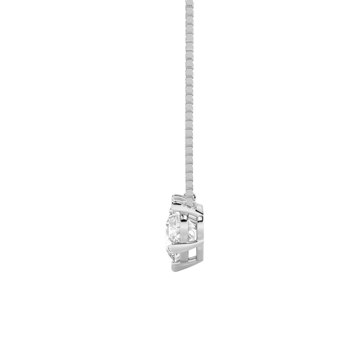 2CTW Round Lab-Grown Diamond Prong Three Stone Necklace 3 Stones