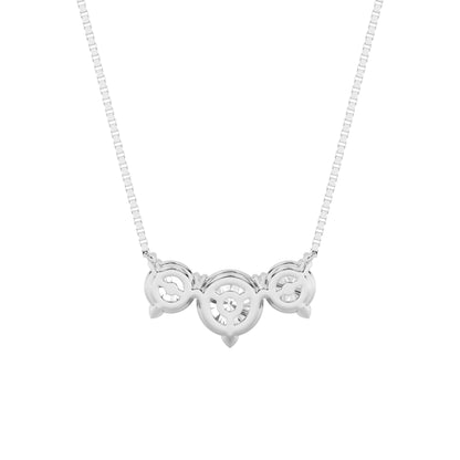 2CTW Round Lab-Grown Diamond Prong Three Stone Necklace 3 Stones