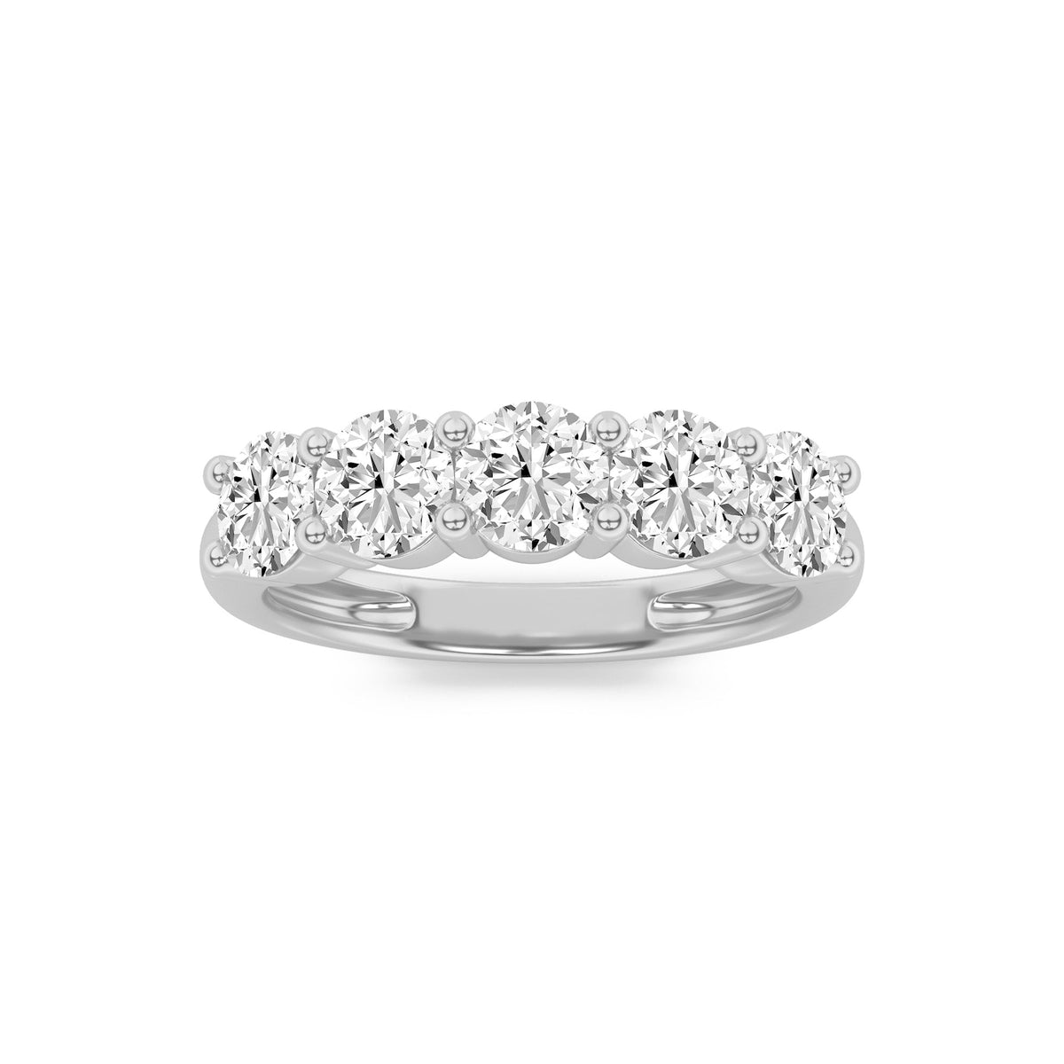 1CTW Round Lab-Grown Diamond Five Stone Band Ring 5 Stones