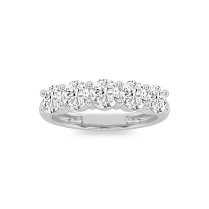 1CTW Round Lab-Grown Diamond Five Stone Band Ring 5 Stones