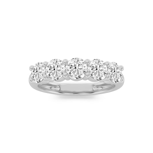 1CTW Round Lab-Grown Diamond Five Stone Band Ring 5 Stones