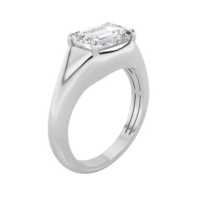 2CTW Emerald Lab-Grown Diamond Prong East West Solitaire Ring 1 Stone
