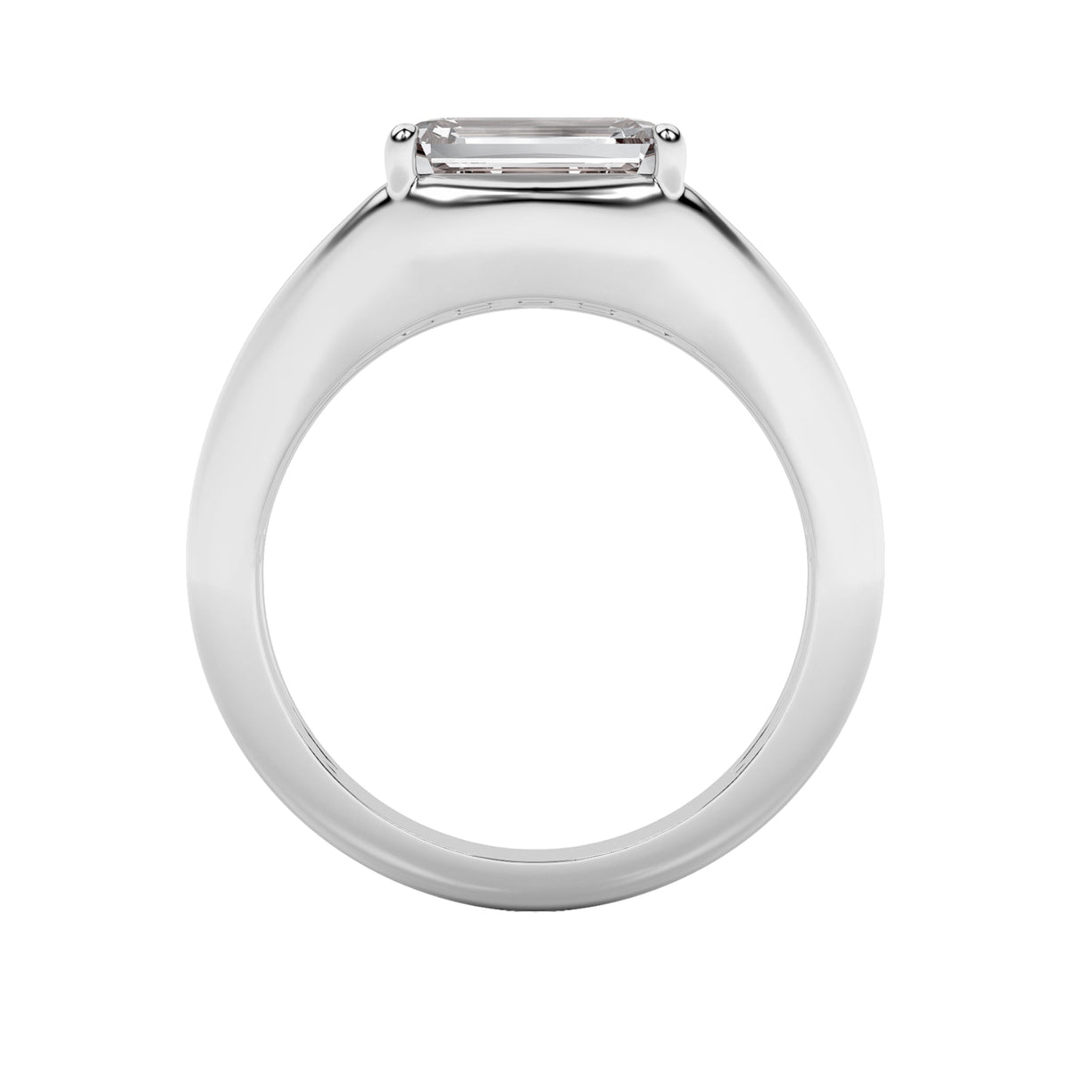 2CTW Emerald Lab-Grown Diamond Prong East West Solitaire Ring 1 Stone