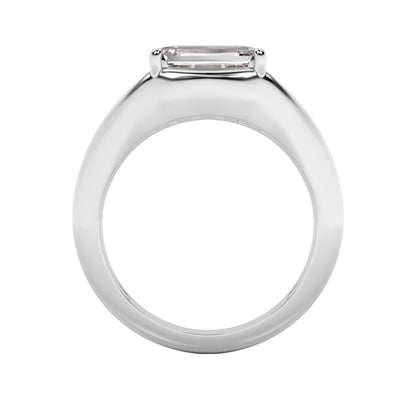 2CTW Emerald Lab-Grown Diamond Prong East West Solitaire Ring 1 Stone