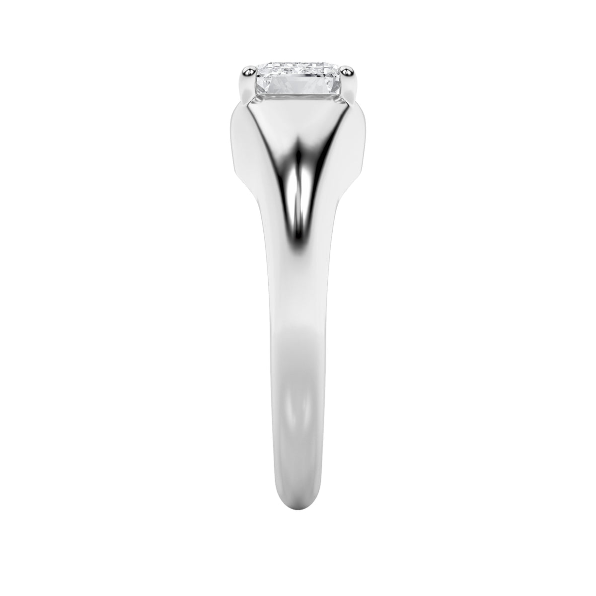 2CTW Emerald Lab-Grown Diamond Prong East West Solitaire Ring 1 Stone