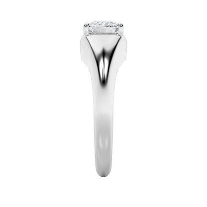2CTW Emerald Lab-Grown Diamond Prong East West Solitaire Ring 1 Stone