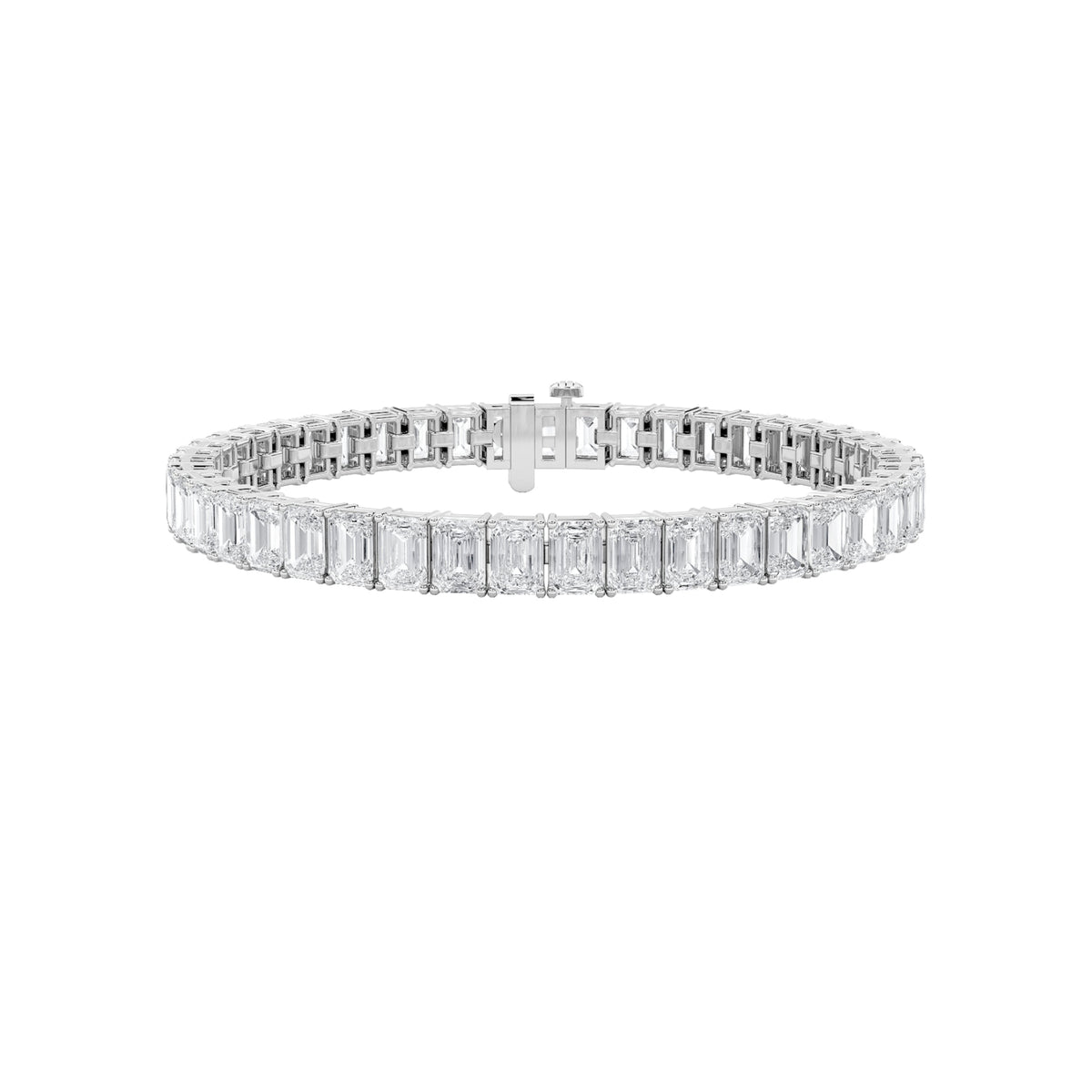10CTW Emerald Lab-Grown Diamond Prong Bracelet 52 Stones