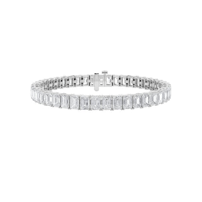10CTW Emerald Lab-Grown Diamond Prong Bracelet 52 Stones
