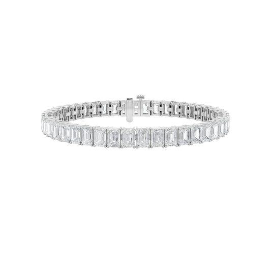 10CTW Emerald Lab-Grown Diamond Prong Bracelet 52 Stones