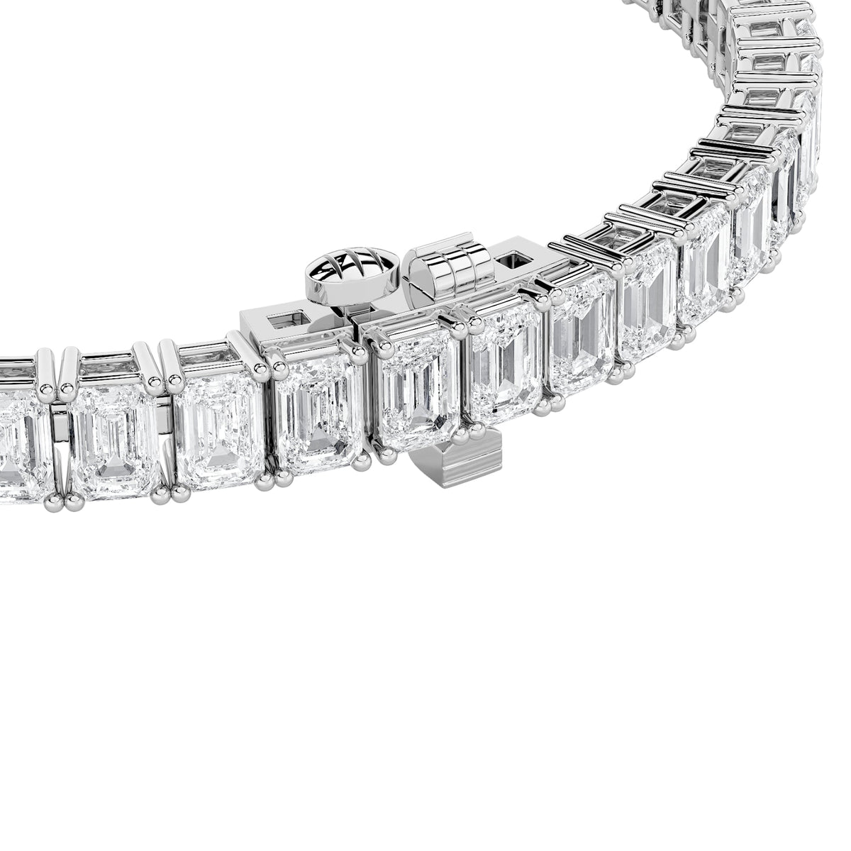 10CTW Emerald Lab-Grown Diamond Prong Bracelet 52 Stones