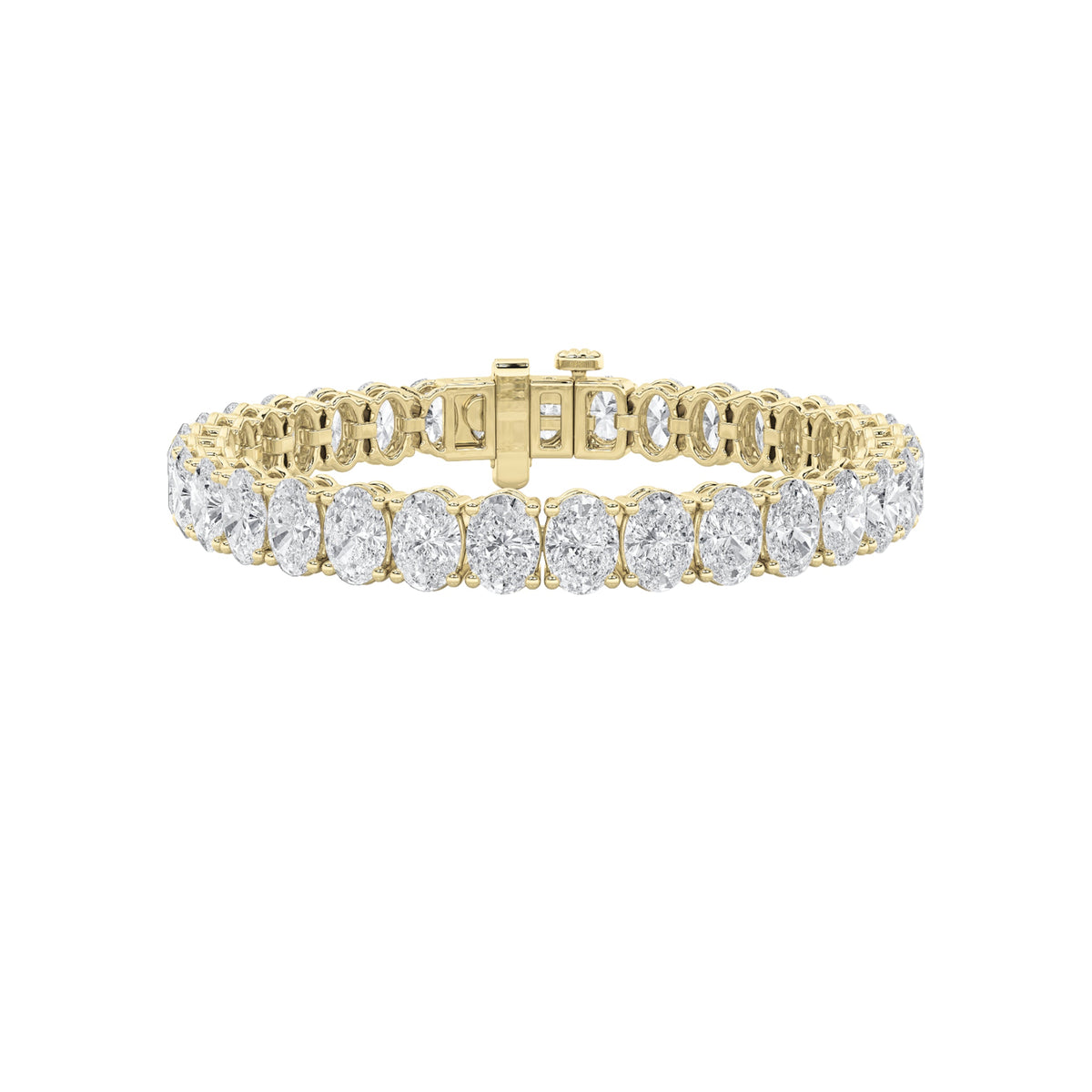 15CTW Oval Lab-Grown Diamond Prong North South Bracelet 43 Stones