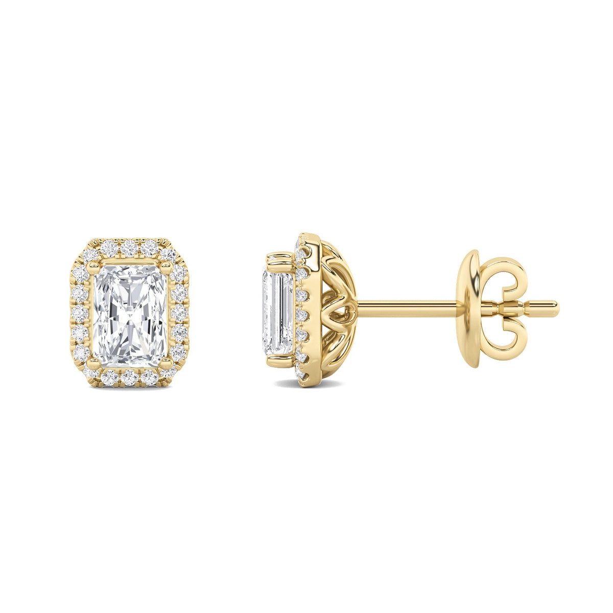 2CTW Radiant Lab-Grown Diamond Earrings 42 Stones