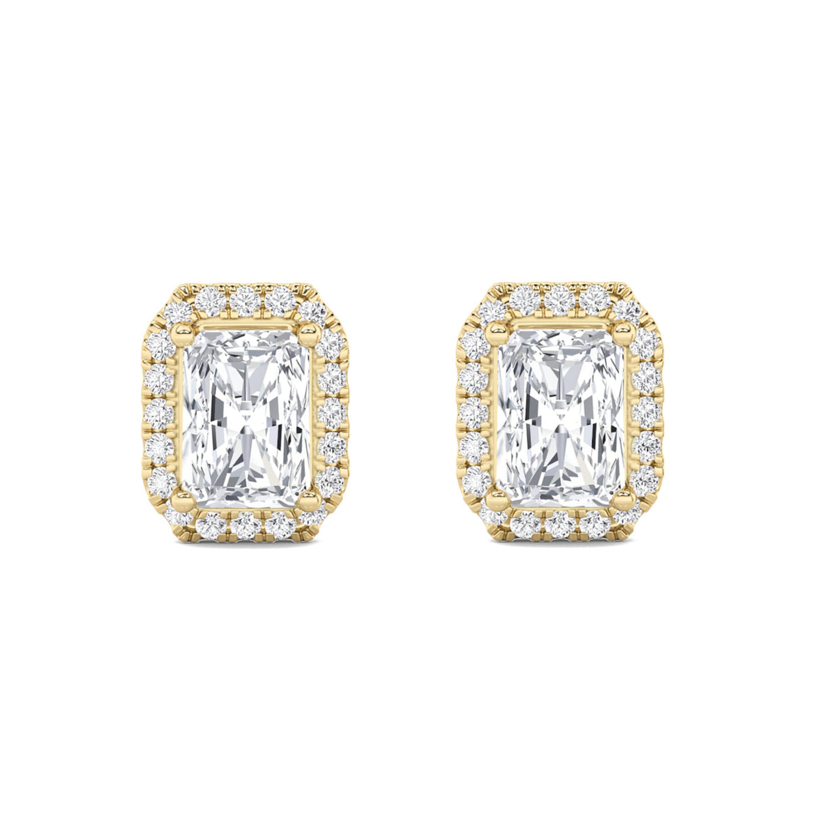 2CTW Radiant Lab-Grown Diamond Earrings 42 Stones