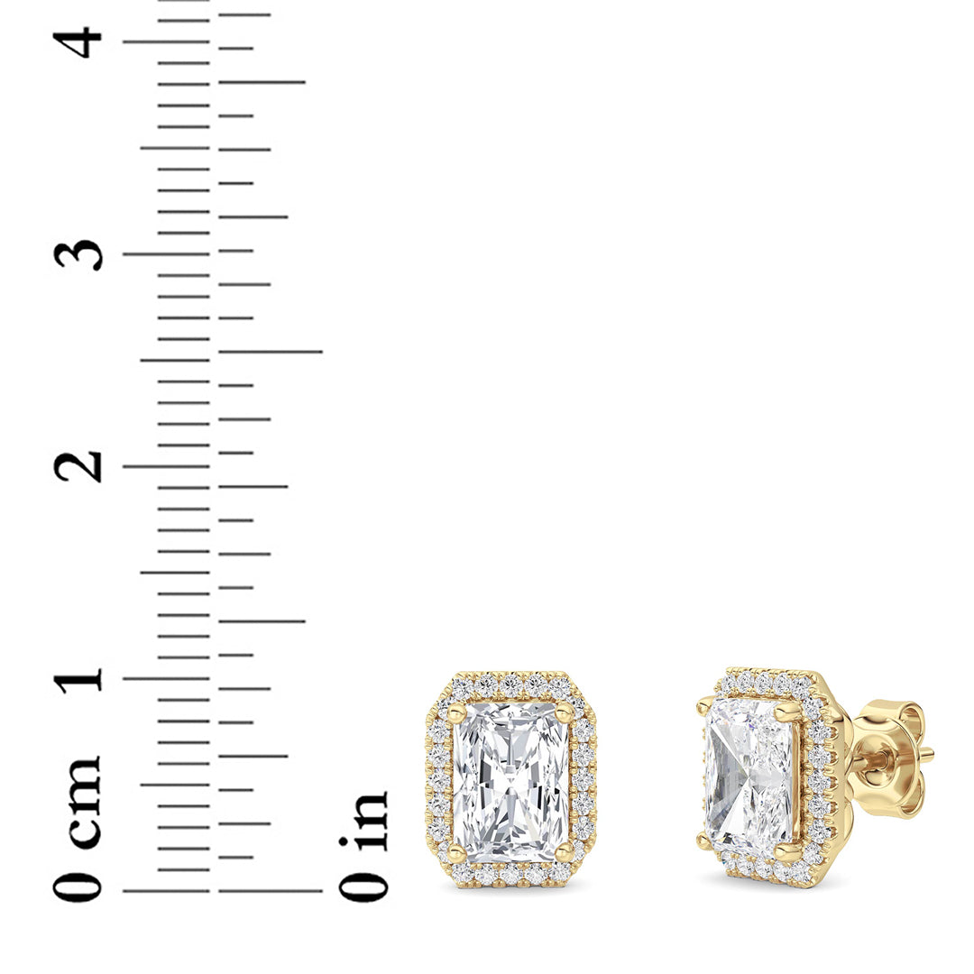 2CTW Radiant Lab-Grown Diamond Earrings 42 Stones