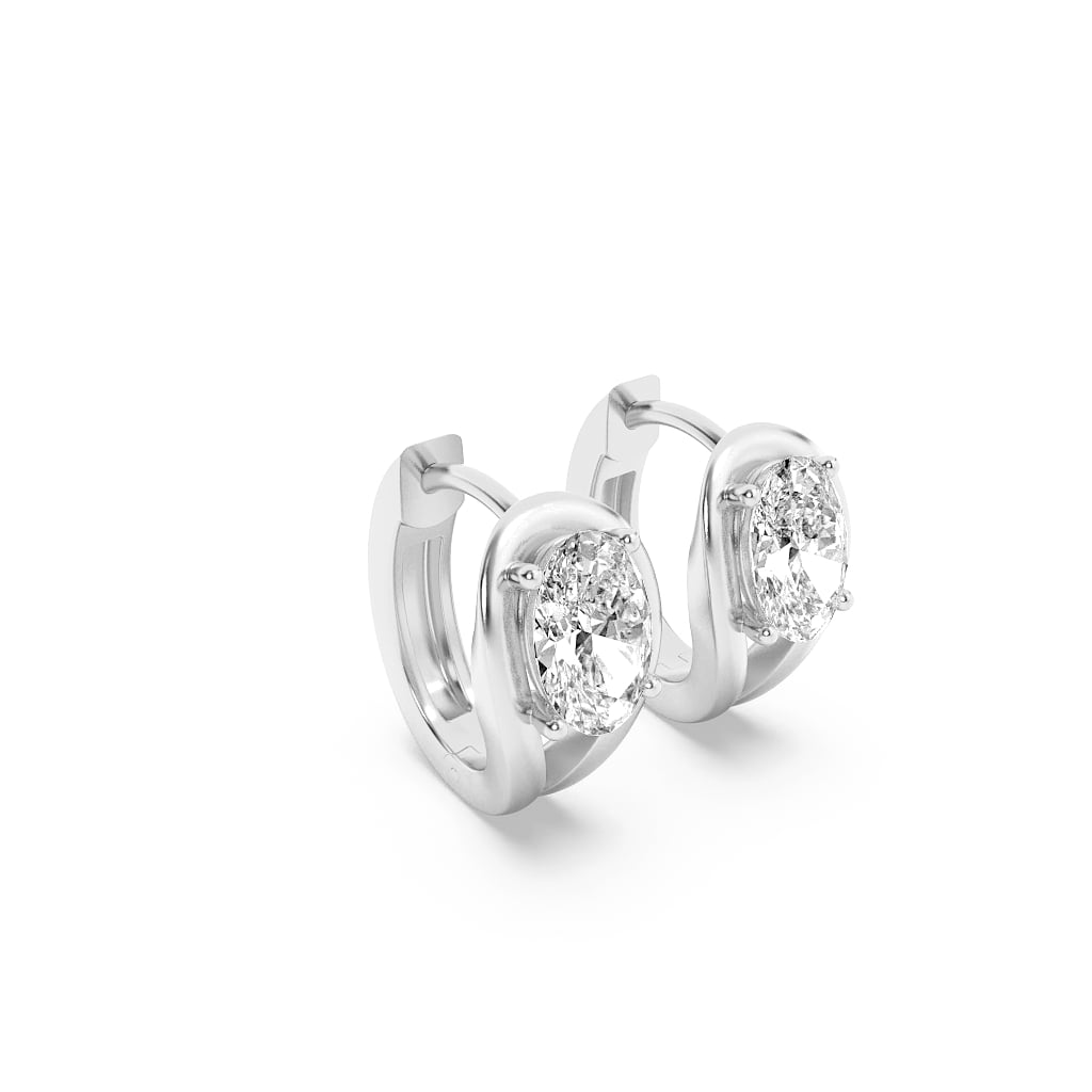 1.5CTW Oval Lab-Grown Diamond Fashion Earrings 2 Stones