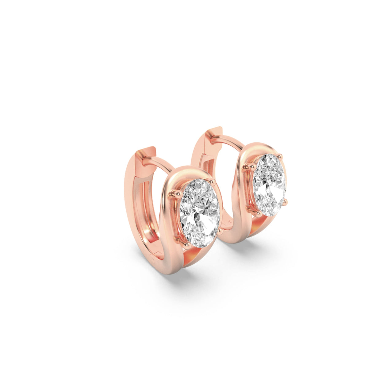 1.5CTW Oval Lab-Grown Diamond Fashion Earrings 2 Stones
