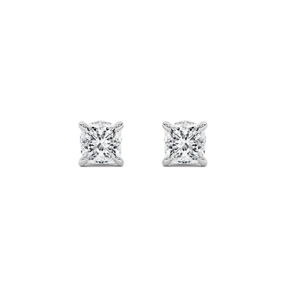 3CTW Princess Lab-Grown Diamond Prong Hidden Halo Stud Earrings 26 Stones 2.82ct Center