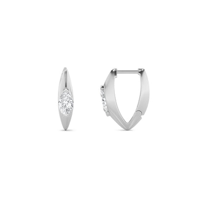 1CTW Marquise Lab-Grown Diamond Solitaire Huggie Earrings 2 Stones