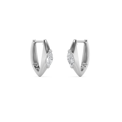 1CTW Marquise Lab-Grown Diamond Solitaire Huggie Earrings 2 Stones