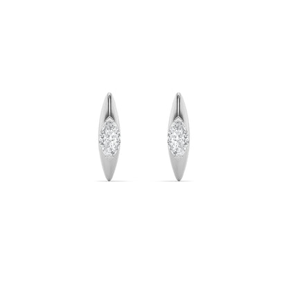 1CTW Marquise Lab-Grown Diamond Solitaire Huggie Earrings 2 Stones
