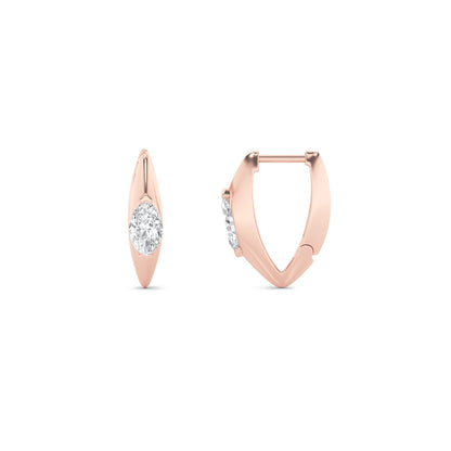 1CTW Marquise Lab-Grown Diamond Solitaire Huggie Earrings 2 Stones