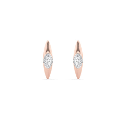 1CTW Marquise Lab-Grown Diamond Solitaire Huggie Earrings 2 Stones