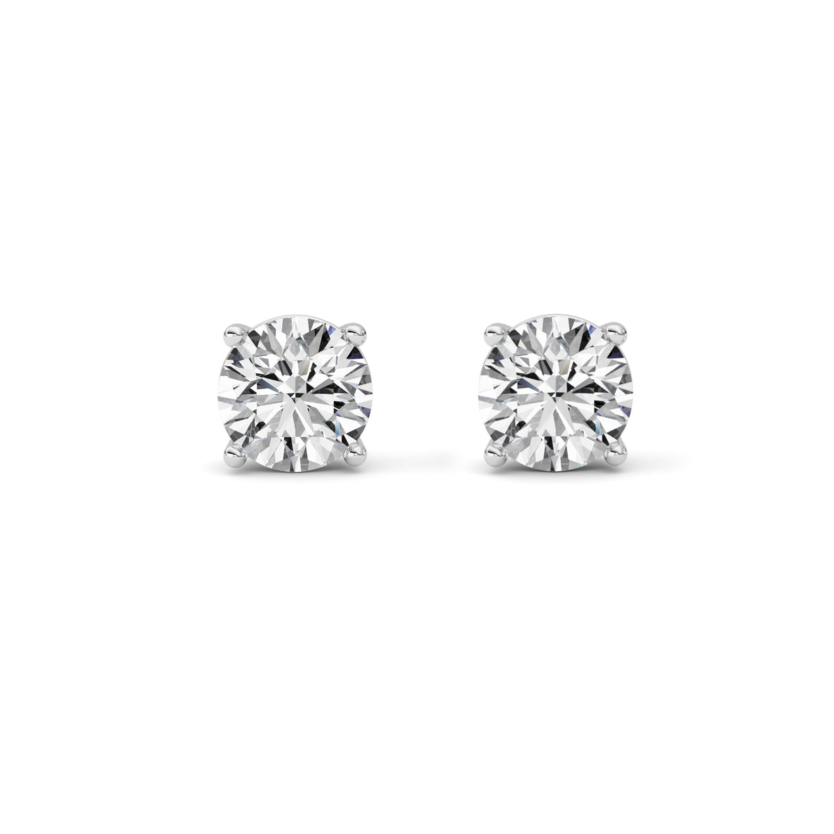 4CTW Round Lab-Grown Diamond Stud Earrings 2 Stones