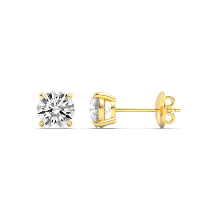 4CTW Round Lab-Grown Diamond Stud Earrings 2 Stones