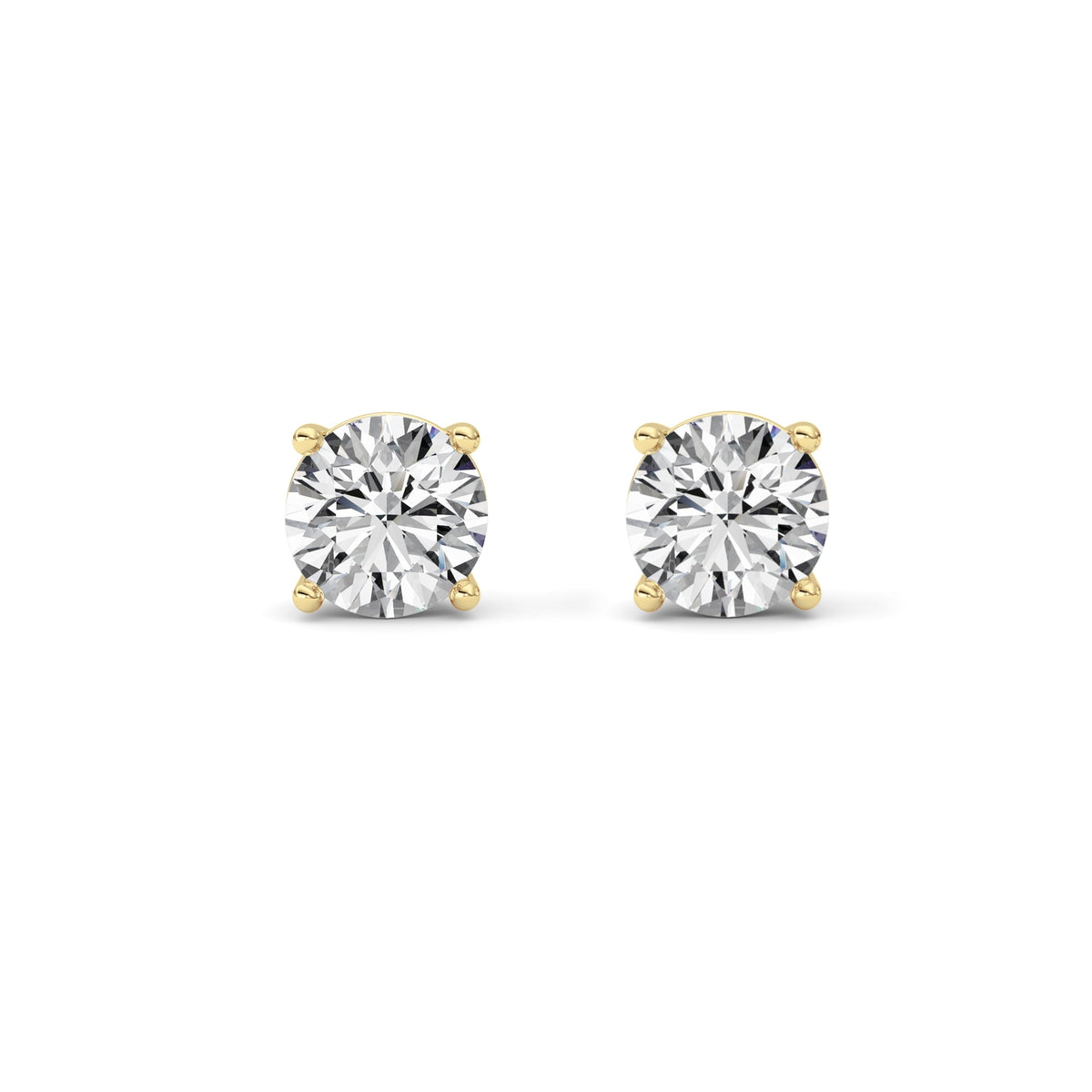 4CTW Round Lab-Grown Diamond Stud Earrings 2 Stones