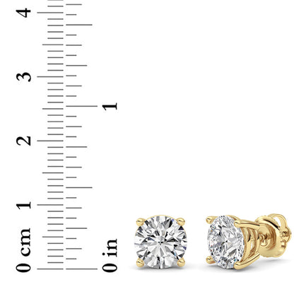 4CTW Round Lab-Grown Diamond Stud Earrings 2 Stones