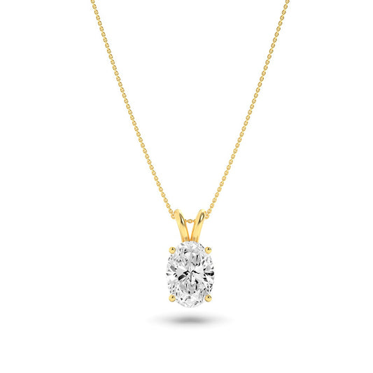 1CTW Oval Lab-Grown Diamond Prong Split Bale Solitaire Pendant 1 Stone